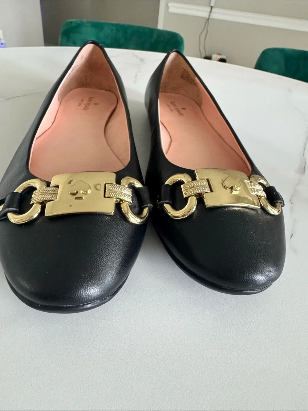 Kate Spade New York Phoebe Black Leather Ballet Flats Size 11